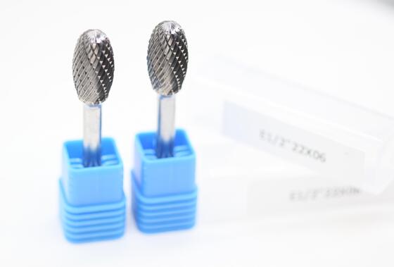 ราคาดี ที่กำหนดเอง 1/2 "E-รูปไข่ทังสเตน Crbide Burrs 1/2" * 22 มม. ตัดคู่มาตรฐาน 6 มม. ความยาวก้าน 45 มม. ออนไลน์